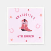 Cowgirl Rodeo Western Verjaardagsfeest Servet (Voorkant)