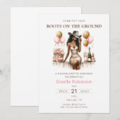 Cowgirl Rodeo Westerne feestdouche Kaart (Voorkant / Achterkant)