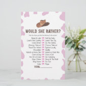 Cowgirl Rodeo wil dat ze liever Baby shower spel Briefpapier (Staand voorkant)