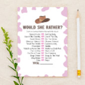 Cowgirl Rodeo wil dat ze liever Baby shower spel Briefpapier