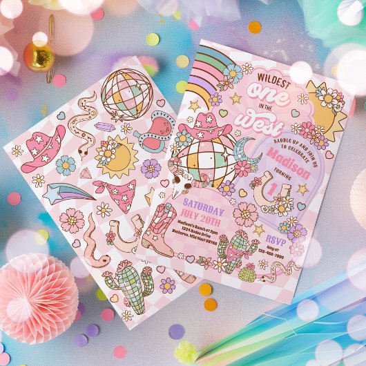 Cowgirl Rodeo Wildest Een in het Westen 1e verjaar Kaart