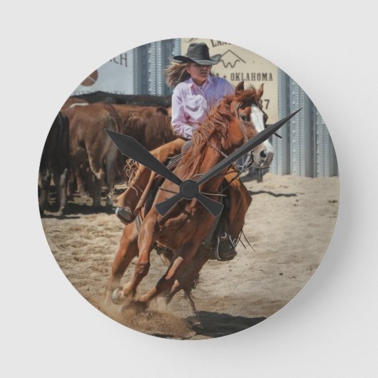 cowgirl ronde klok (Voorkant)