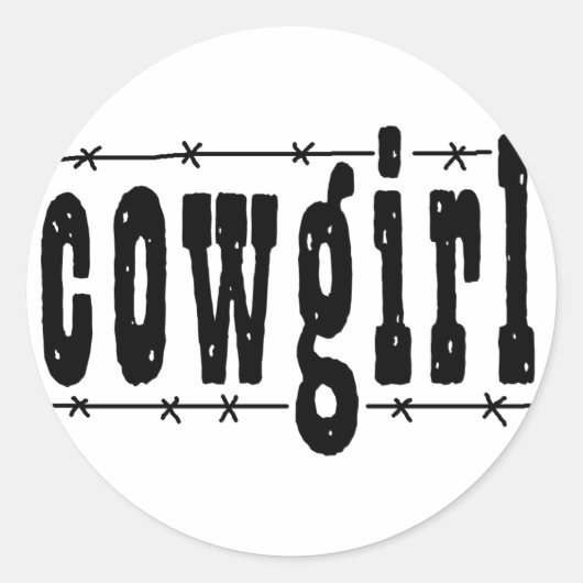 Cowgirl Ronde Sticker (Voorkant)