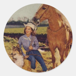  Cowgirl Ronde Sticker