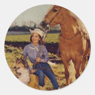  Cowgirl Ronde Sticker