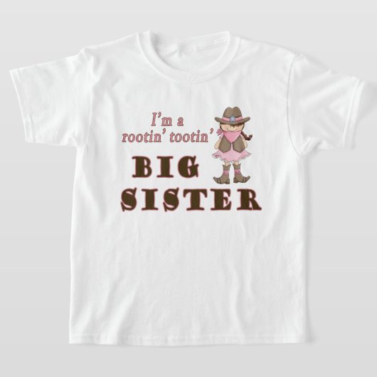 Cowgirl Rootin Tootin grote zus T-shirt (Laagn)
