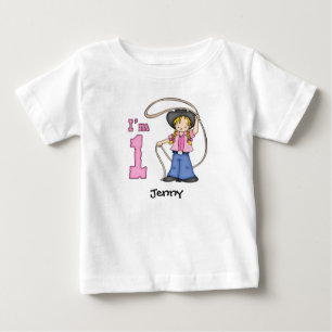 Cowgirl Roper 1e Verjaardag Baby T-shirt