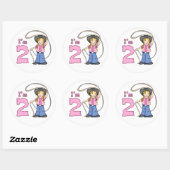 Cowgirl Roper 2e Birthday Classic Round Sticker (Vel)