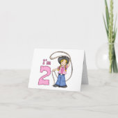 Cowgirl Roper 2e verjaardag invulling uitnodiging (Voorkant)