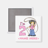 Cowgirl Roper 2e verjaardag Magneet (Voorkant / Achterkant)