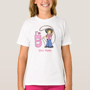 Cowgirl Roper 5th Birthday Personalized T-shirt