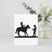 Cowgirl Roping Cowboy Briefkaart (Staand voorkant)