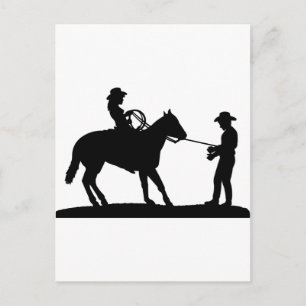 Cowgirl Roping Cowboy Briefkaart