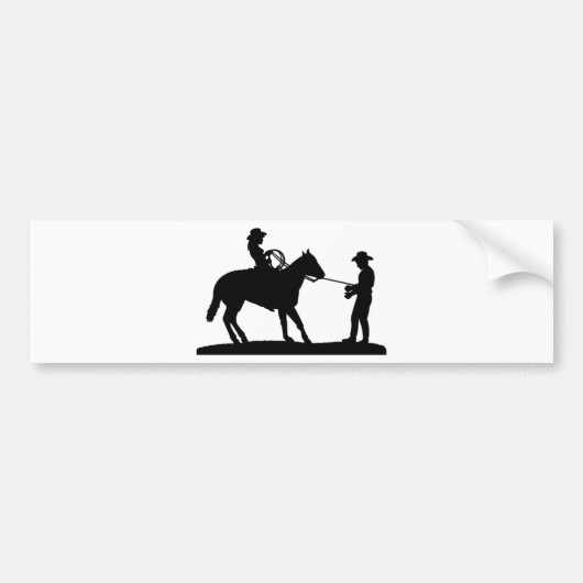 Cowgirl Roping Cowboy Bumpersticker (Voorkant)