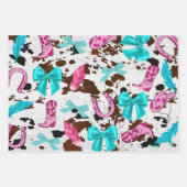 Cowgirl Roze & Blauwgroen Coquette Wrapping Papier Inpakpapier Vel (Voorkant 2)