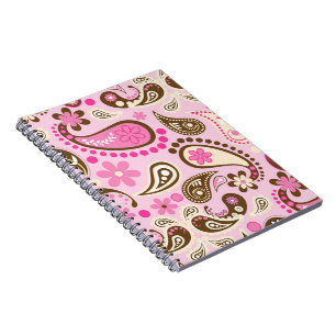 Cowgirl Roze Bruine Paisley Bloemen Landelijk Texa Notitieboek