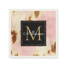 Cowgirl Roze Cream Bruin Koeienhuid Goud Monogram