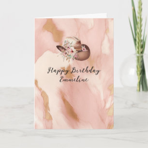 Cowgirl Roze Cream Bruin Koeienhuid Pet & Laarzen Kaart