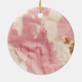 Cowgirl roze crème bruin Koeienhuid bloemlaarzen Keramisch Ornament (Achterkant)