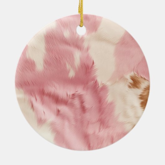 Cowgirl roze crème bruin Koeienhuid bloemlaarzen Keramisch Ornament (Achterkant)