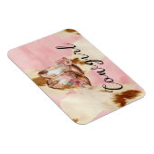 Cowgirl roze crème bruin Koeienhuid bloemlaarzen Magneet (Rechterzijde)