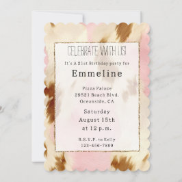 Cowgirl roze crème bruin Koeienhuid Kaart