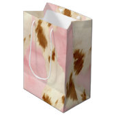 Cowgirl roze crème bruin Koeienhuid Medium Cadeauzakje (Voorkant Gekanteld)