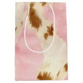 Cowgirl roze crème bruin Koeienhuid Medium Cadeauzakje (Voorkant)