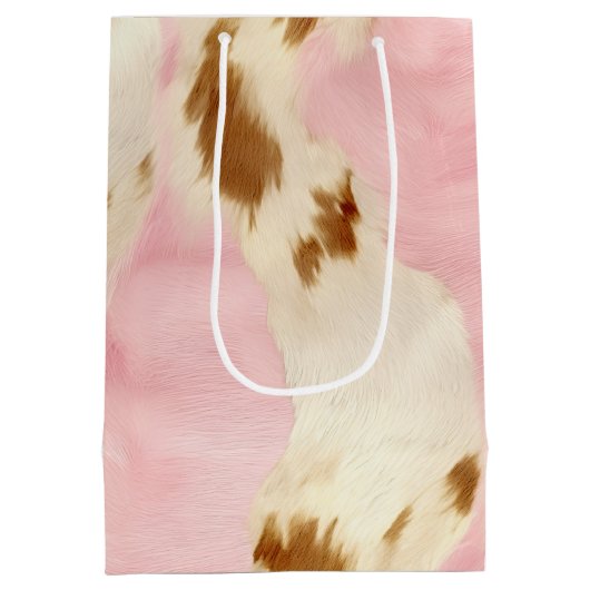 Cowgirl roze crème bruin Koeienhuid Medium Cadeauzakje (Achterkant)