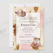 Cowgirl roze crème bruin Koeienhuid Pet laarzen Kaart (Voorkant)