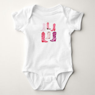 Cowgirl Roze Laarzen, Country Concert, Western Gra Romper