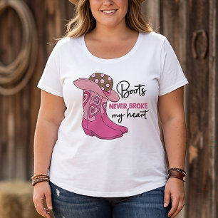 Cowgirl Roze Laarzen Country Western Paardenvriend Grote Maat T-shirt
