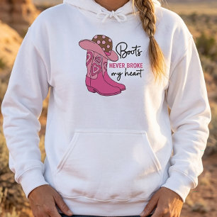 Cowgirl Roze Laarzen Country Western Paardenvriend Hoodie