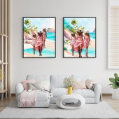 Cowgirl Roze Levendig Trio Tropisch Eiland Poster