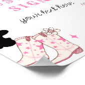 Cowgirl roze Rodeo verjaardag Custom teken Poster (Hoek)