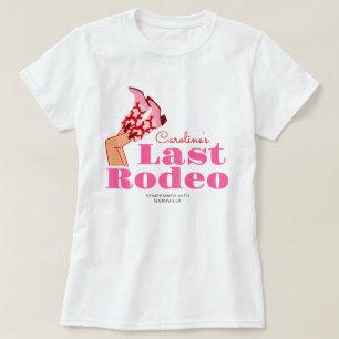 Cowgirl Roze Rood Laatste Rodeo Bachelorette Feest T-shirt