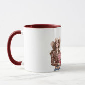 Cowgirl Roze Rozen Valentijnsdag Mok (Links)