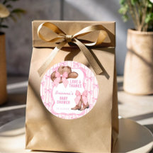 Cowgirl roze strikje lint meisjes baby shower guns