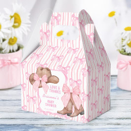 Cowgirl roze strikje lint meisjes baby shower op m bedankdoosjes