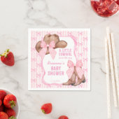Cowgirl roze strikje lint meisjes baby shower servet (Insitu)