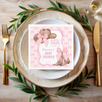 Cowgirl roze strikje lint meisjes baby shower