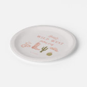 Cowgirl roze wild west verjaardagsfeestje papieren bordje (Gekanteld)