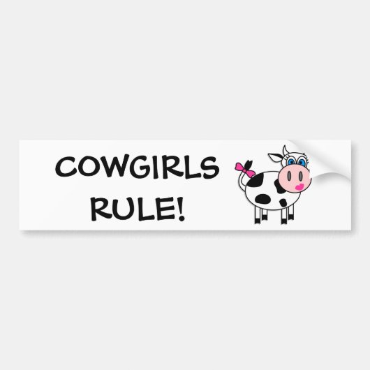 Cowgirl Rule Bumpersticker (Voorkant)