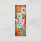 Cowgirl Rust Pink & Aqua floral bladwijzer Mini Visitekaartje (Achterkant)