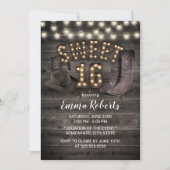 Cowgirl Rustic Barn Wood Western Sweet 16 Kaart (Voorkant)