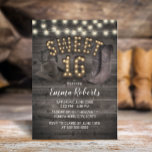 Cowgirl Rustic Barn Wood Western Sweet 16 Kaart<br><div class="desc">Cowgirl Rustic Barn Wood Westerne 16 uitnodigingen.</div>