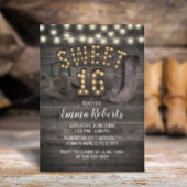 Cowgirl Rustic Barn Wood Western Sweet 16 Kaart