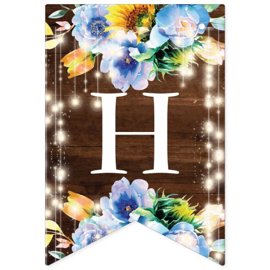 Cowgirl Rustic Boots Bloemen String Lights Verjaar Vlaggetjes (Tweede vlag)