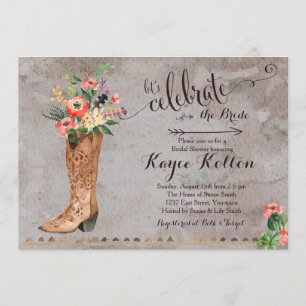 Cowgirl Rustic Bridal Shower Kaart