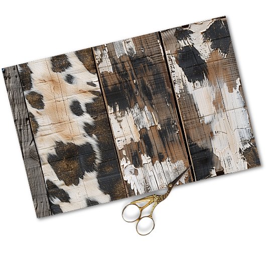 Cowgirl rustiek Western land hout decoupage Tissuepapier